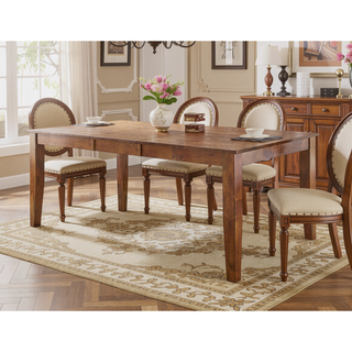 Sunvega Light Oak Mango Wood Extendable Dining Table with Butterfly Leaf