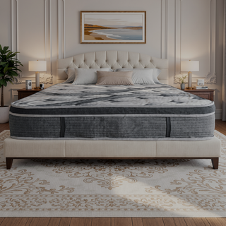 Sunvega Full Size Plush Memory Foam Mattress with Euro Top Design and Pocket Coils