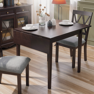 Sunvega Modern Faux Marble Dining Table with Solid Wood Legs for Kitchen Living Room