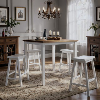Sunvega 5-Piece Counter Height Table Set with Four Stools and MDF Top
