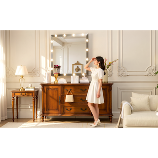 Sunvega Hollywood Full Length Floor Mirror with 3 Color Modes for Dressing Room