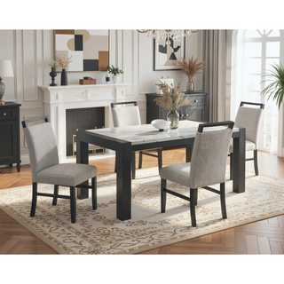 Sunvega Upholstered Dining Bench with Beige Gray Finish and Contemporary Style