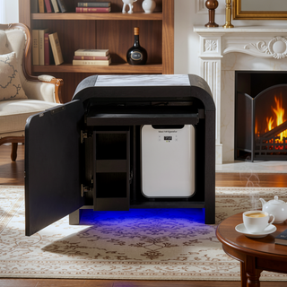 Sunvega Beverly Black and White Nightstand with Cooler Inserted and Speaker