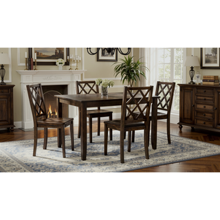 Sunvega 5-Piece Bitters Brown Transitional Dining Table Set for Home