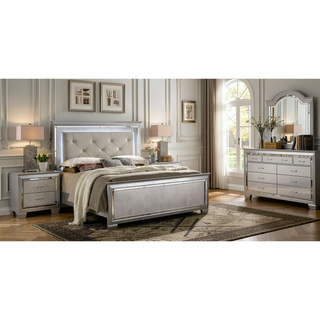Sunvega Contemporary Silver Chest with Crocodile Texture Diamond Crust Handles