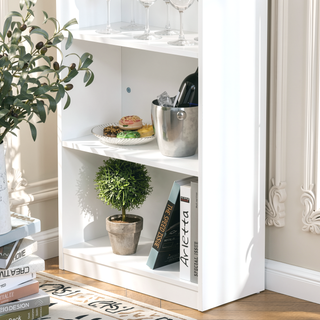 Sunvega Modern Bar Table with 3 Storage Shelves and Anti-Toppling Device for Kitchen