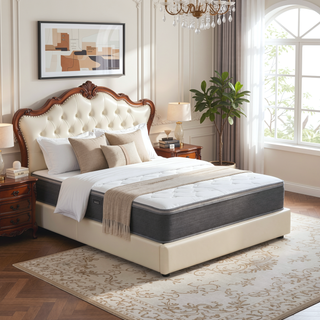 Sunvega Plush Queen Size Hybrid Mattress with Gel Memory Foam and Pocket Coils