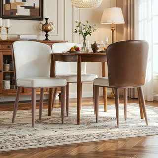 Sunvega Modern PU Leather Dining Chair with Ergonomic Comfort Design for Home and Office