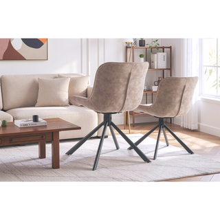 Sunvega Mid-Century Modern Tufted Diamond Pattern Upholstered Swivel Dining Chair