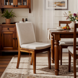 Sunvega Contemporary Upholstered Dining Chairs with Rubberwood Legs Set of 2