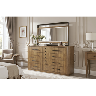 Sunvega Eucalyptus Veneer Dresser with Soft-Close Drawers and Cedar-Lined Storage