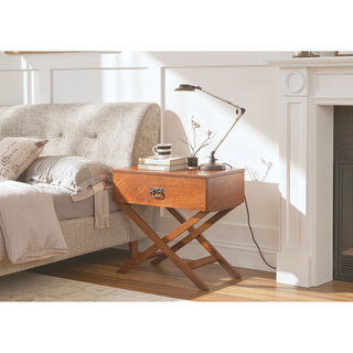 Sunvega Croc Textured Pink Nightstand with Spacious Drawer for Modern Spaces