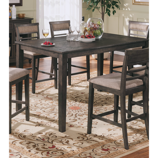 Sunvega 7-Piece Weathered Gray and Beige Transitional Counter Height Dining Set
