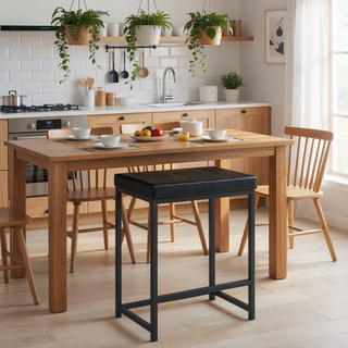 Sunvega Modern Black Four-Piece Counter Height Set with Two Tables and Two Stools