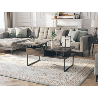 Sunvega Lift Top Coffee Table with Concealed Storage and Spacious Wooden Surface