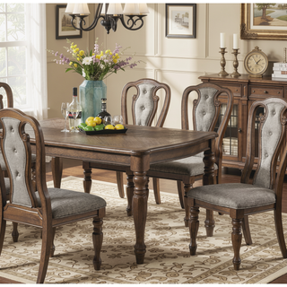 Sunvega Contemporary Style Ash Oak Finish Solid Wood Rectangle Dining Table