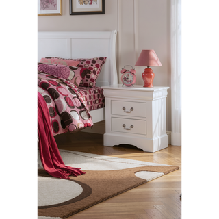 Sunvega Modern Nightstand with Two Spacious Drawers and Brushed Nickel Handles
