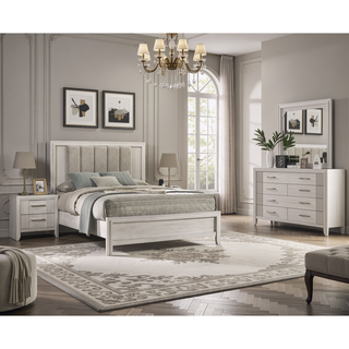 Sunvega Contemporary Mist White Finish Wooden Storage Chest with Four Drawers