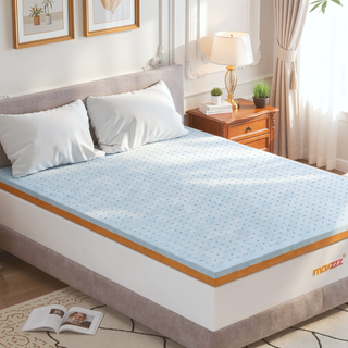 Sunvega 4 Inch Copper & Gel Memory Foam Cooling Mattress Topper for Twin Size Bed