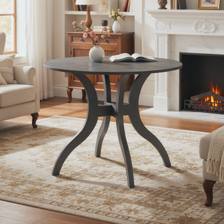 Sunvega Premium Oak Round Dining Table with Pedestal Base for 2-4 Seaters
