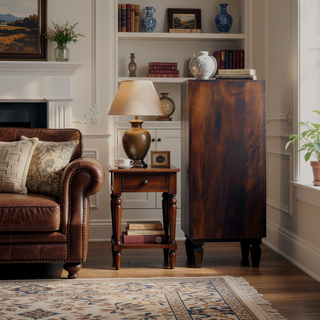 Sunvega Solid Mango Wood Arno Chest with Velvet Mocha Finish and 3-Drawers