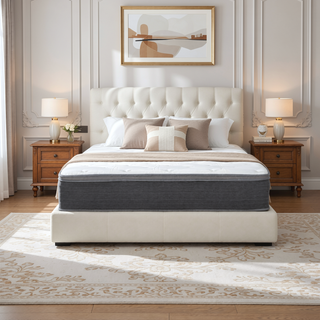 Sunvega Plush Queen Size Hybrid Mattress with Gel Memory Foam and Pocket Coils