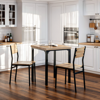 Sunvega 3-Piece Dining Table Set for 2 with Space Saving Chairs for Small Spaces