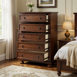 Sunvega Gray Modern Nightstand with Full Extension Drawers and Felt-Lined Top