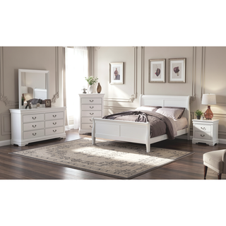 Sunvega Dark Cherry Finish Transitional Chest with English Dovetail Drawers and Bracket Legs