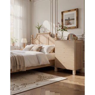 Sunvega Dark Brown Tufted Polyurethane Upholstered King Size Bed Frame