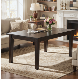 Sunvega Java Brown Solid Rubberwood Dining Table for 6 with Lacquered Top