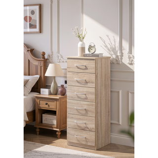 Sunvega Sandle Wood Contemporary Nightstand with Spacious Top for Compact Spaces