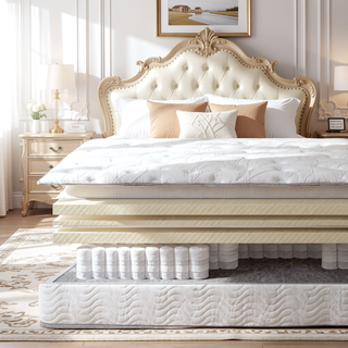 Sunvega King Size Pocket Coil Bed in a Box Mattress with Plush Foam Layers