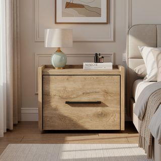 Sunvega Wall-Mounted Nightstand with Single Drawer for Bedroom or Living Room
