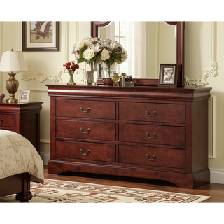 Sunvega Modern Black Dresser with Six Spacious Drawers and Brushed Nickel Handles