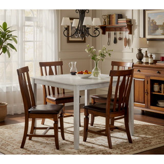 Sunvega Farmhouse Style Rustic Finish Upholstered Cushion Seat Dining Bench