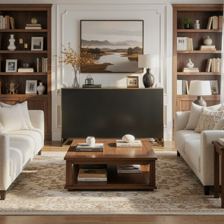 Sunvega Sundance Dark Cocoa 6-Drawer Dresser Cabinet with Transitional Design and Brass Knobs