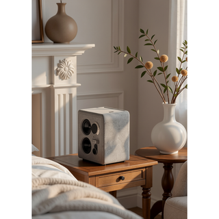 Sunvega White Teddy Sherpa Nightstand With Chrome Crystal Knob And Glass Top