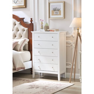 Sunvega Primo White Chest with Durable Print Finish and French Dovetail Drawers