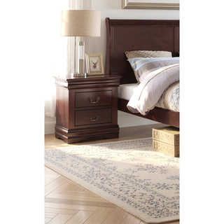 Sunvega Solid Wood Louis Philip Style Nightstand with Two Soft Close Drawers