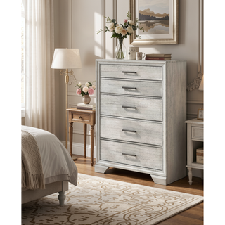 Sunvega Two Drawer Nightstand with Contemporary Style and Dark Wood Finish