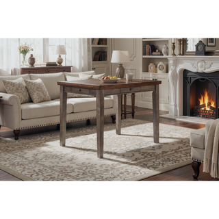 Sunvega Counter Height Two Tone Dining Table with Four Storage Drawers