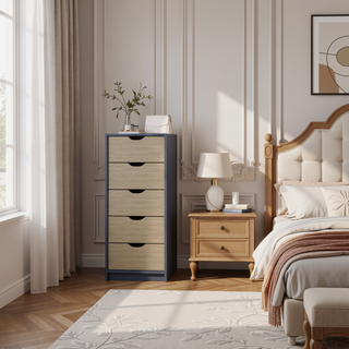 Sunvega Tall Space Efficient 5-Drawer Dresser for Nurseries and Bedrooms
