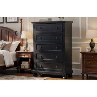 Sunvega Gray Modern Nightstand with Full Extension Drawers and Felt-Lined Top