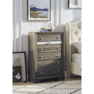 Sunvega Dark Brown Tufted Polyurethane Upholstered King Size Bed Frame