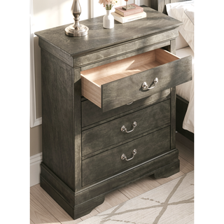 Sunvega Elegant Gray Traditional Storage Chest with Four Drawers for Organized Storage