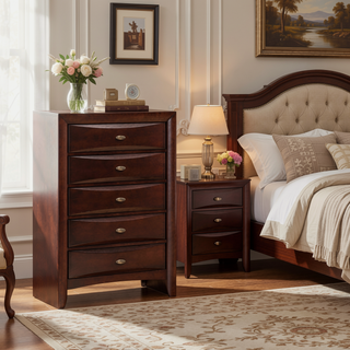 Sunvega Ireland Espresso Finish Dresser with Eight Spacious Durable Wood Drawers
