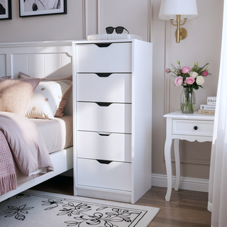 Sunvega Dillon 5 Narrow Drawer Dresser Tall Chest of Drawers with Pull-Out Mechanism