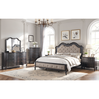 Sunvega Antique Black Nightstand with Three Spacious Storage Drawers