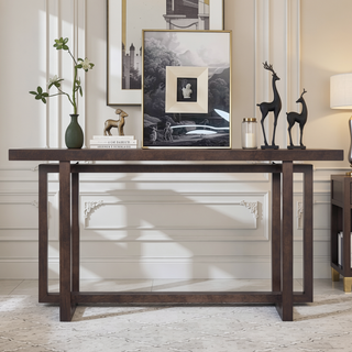 Sunvega Space-Saving Narrow 59-Inch Console Table with Durable MDF Construction for Entryway